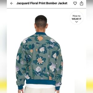 Jacquard Floral Bomber Jacket